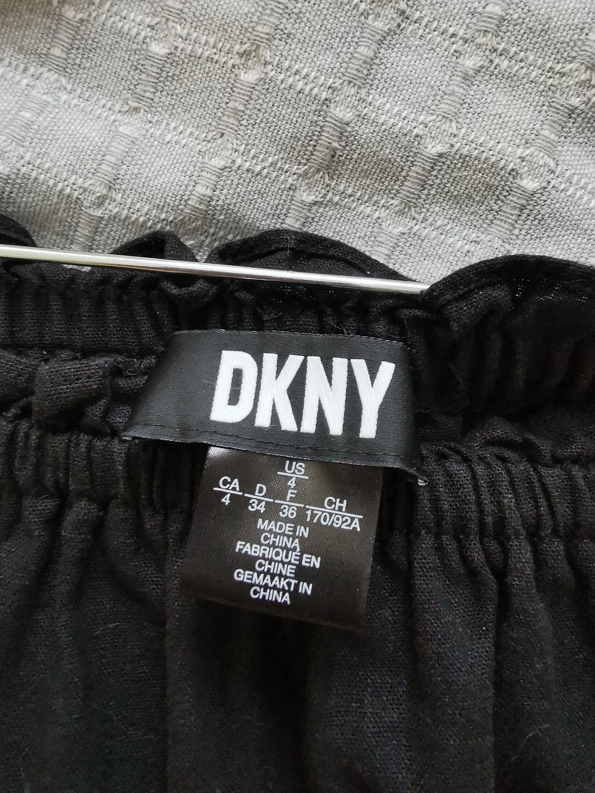 DKNY Black Off-Shoulder Dress Linen  - photo 4