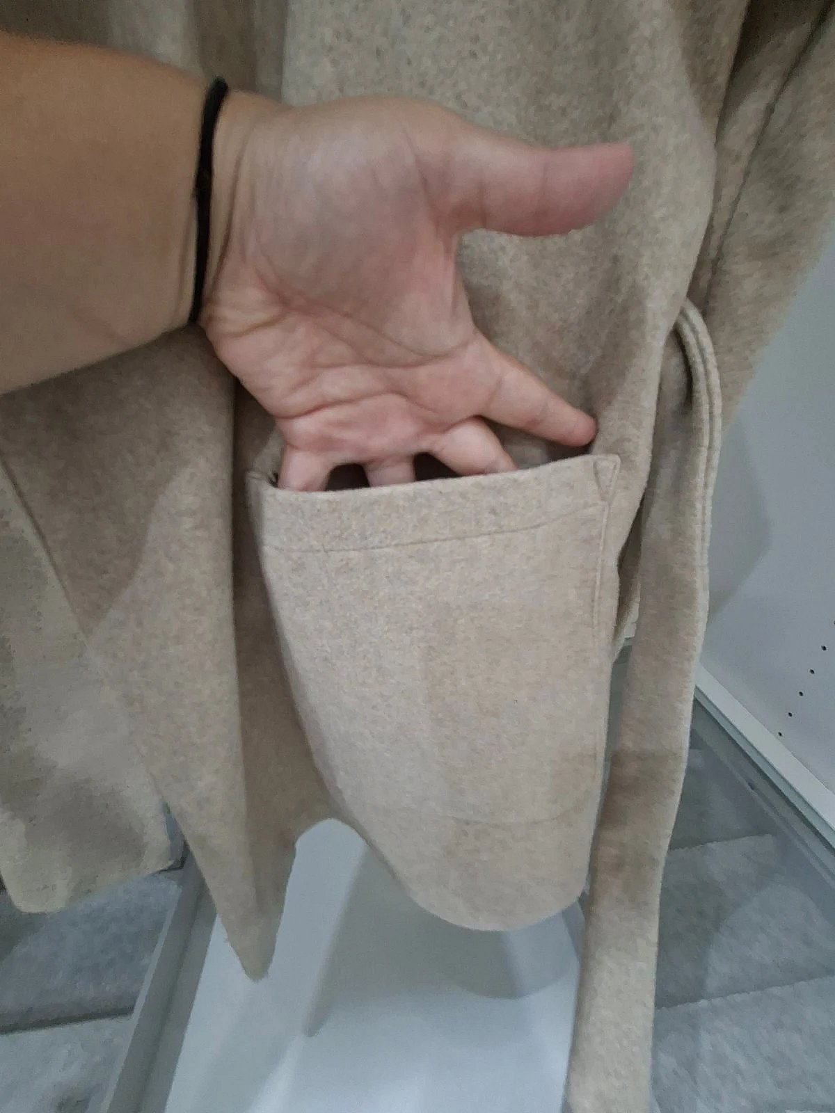 Zara belted beige wool coat, photo 3