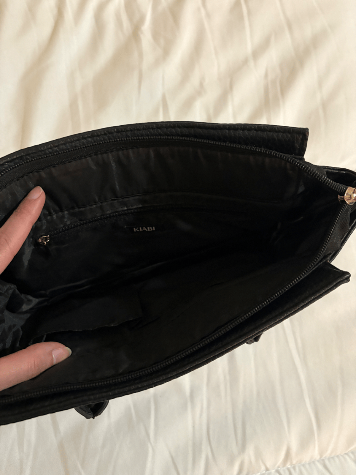 Black Textured Faux Leather Handbag - photo 2
