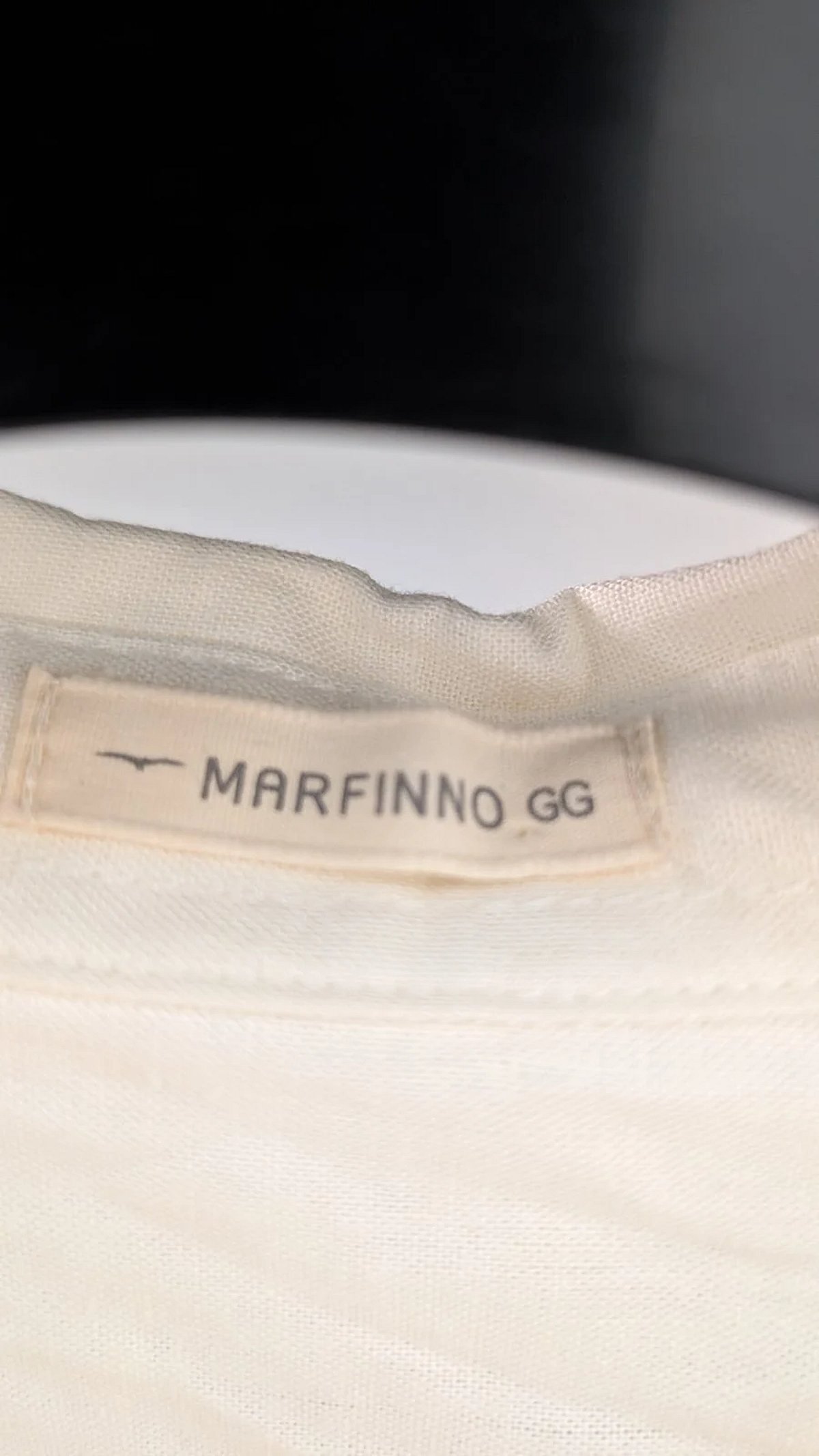Camicia color crema in misto lino, foto 2