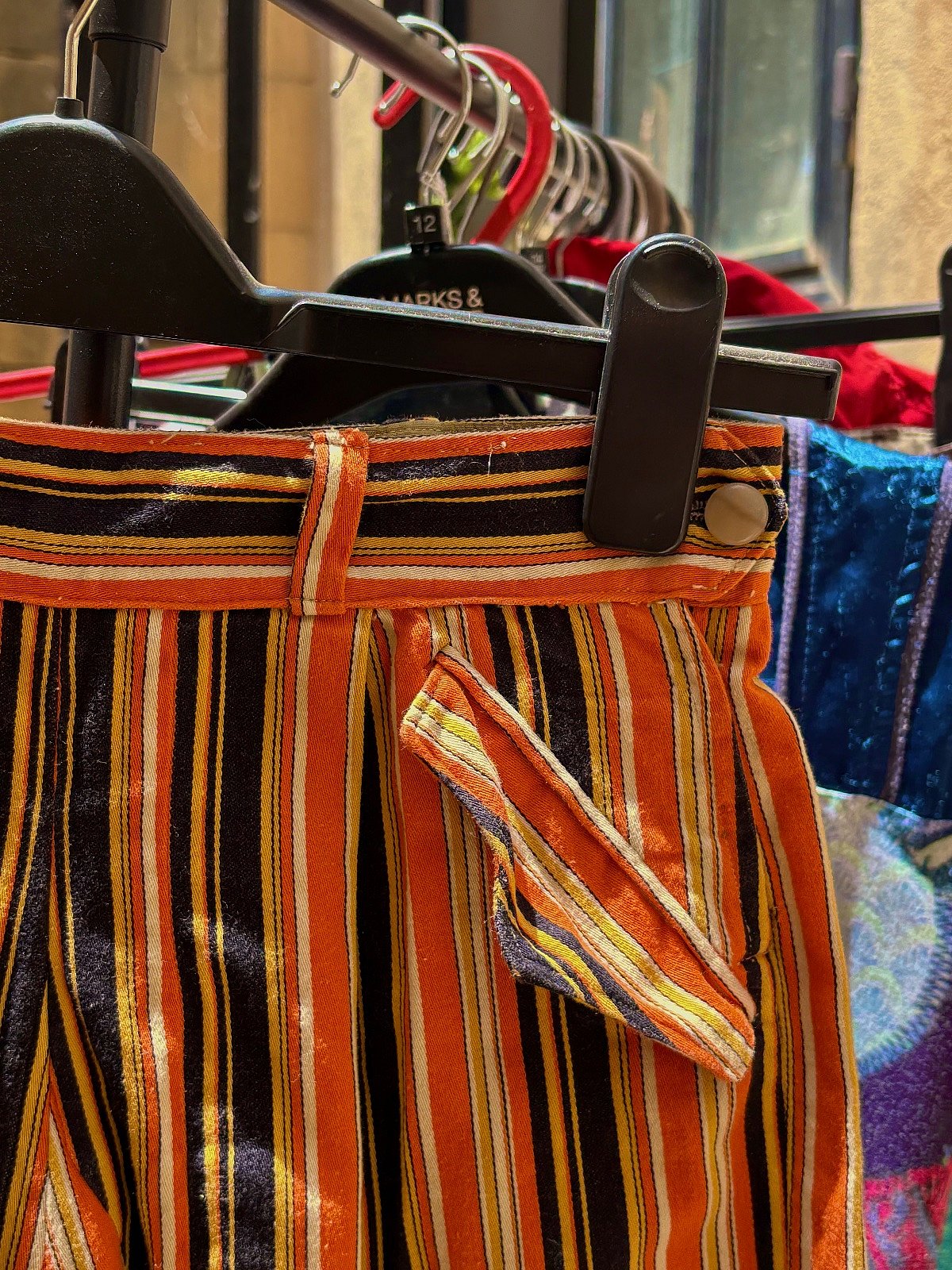 Vintage Orange striped tailored shorts, photo 3