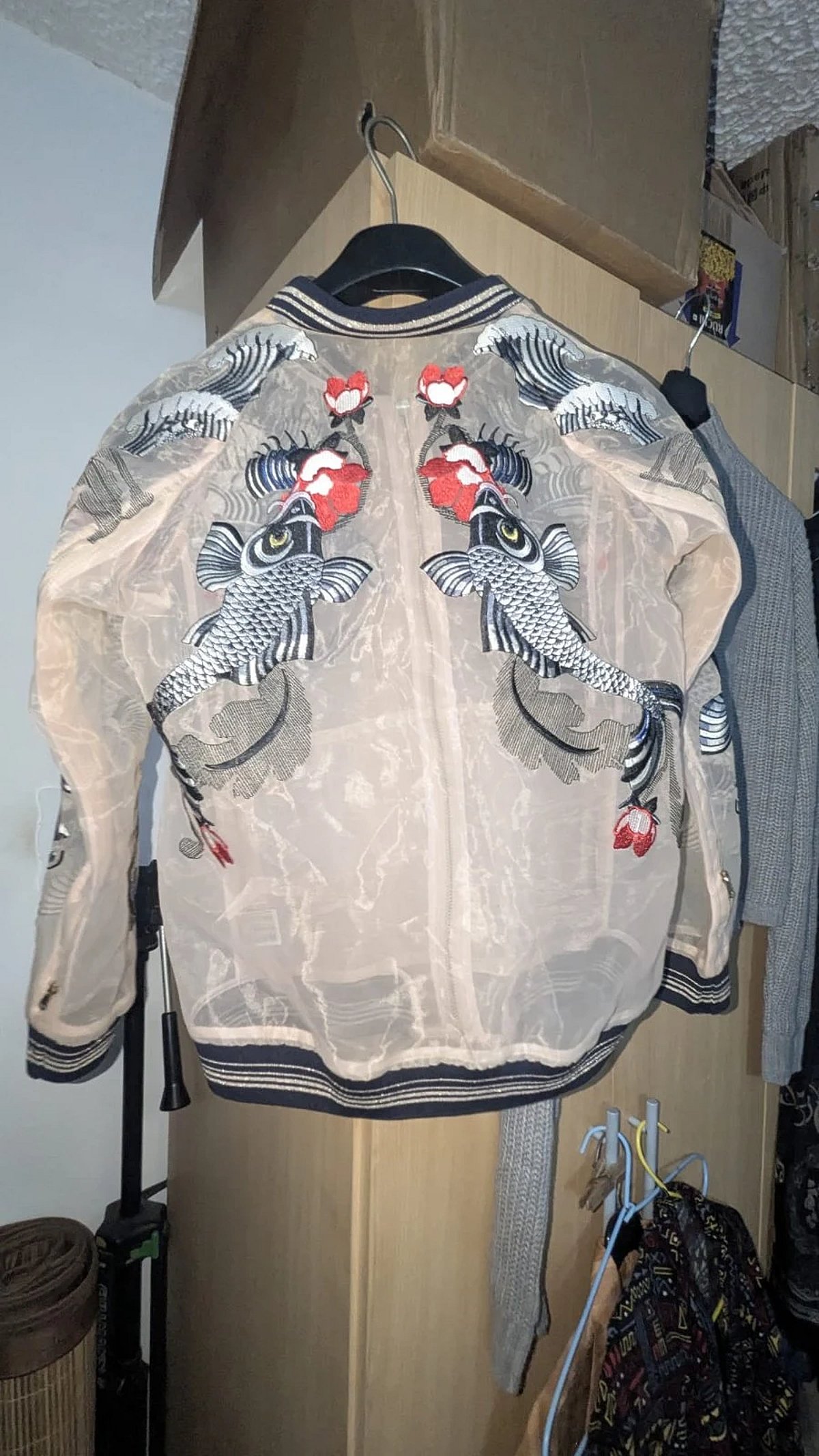 3.1 Phillip Lim Tattoo Embroidered Organza Koi Bomber, photo 2
