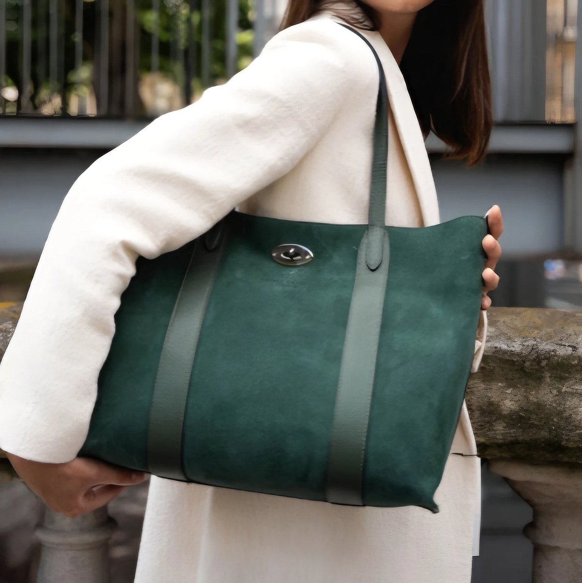 Borsa in pelle scamosciata Maison Heritage Paris, foto 2