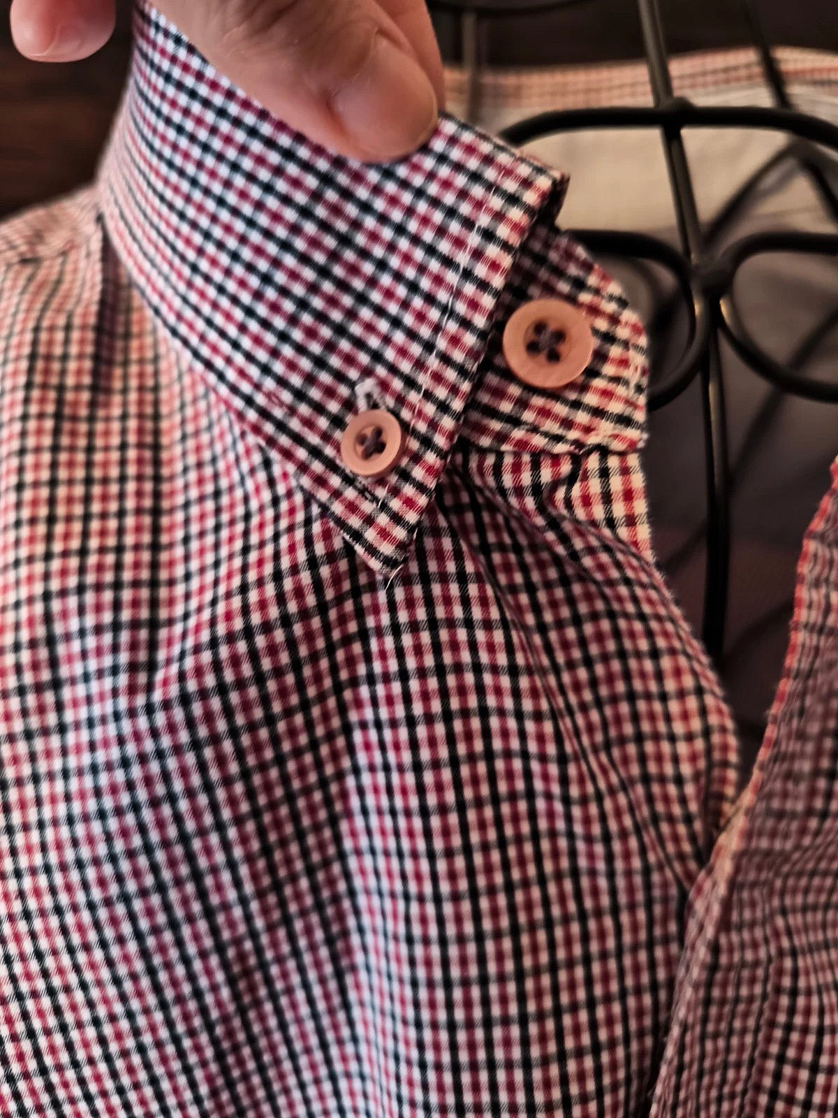 Button-down checked long-sleeve shirt, photo 2