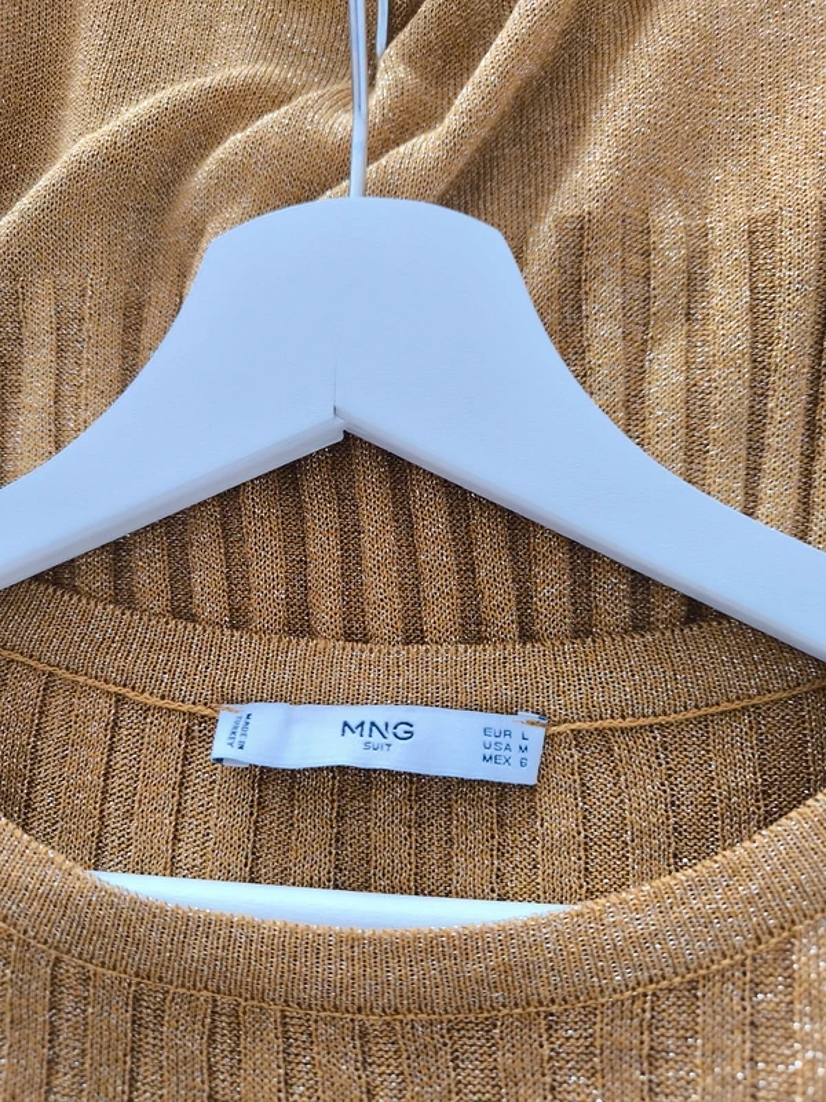 Mango metallic ribbed knit dress, photo 2