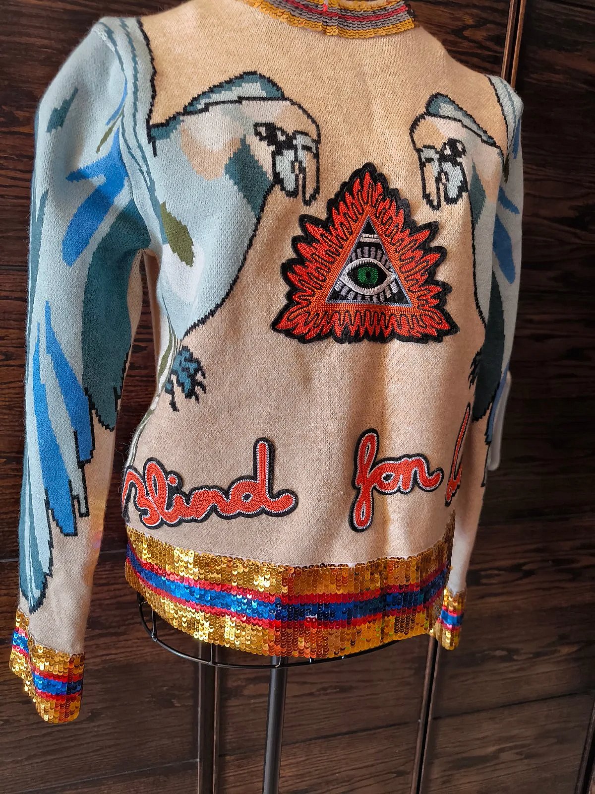 Jersey con estampado de loros adornado con lentejuelas, foto 2