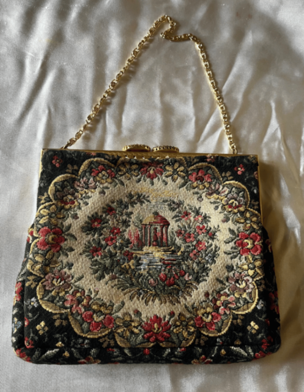 Vintage petit point/tapestry Floral Evening Bag, photo 6