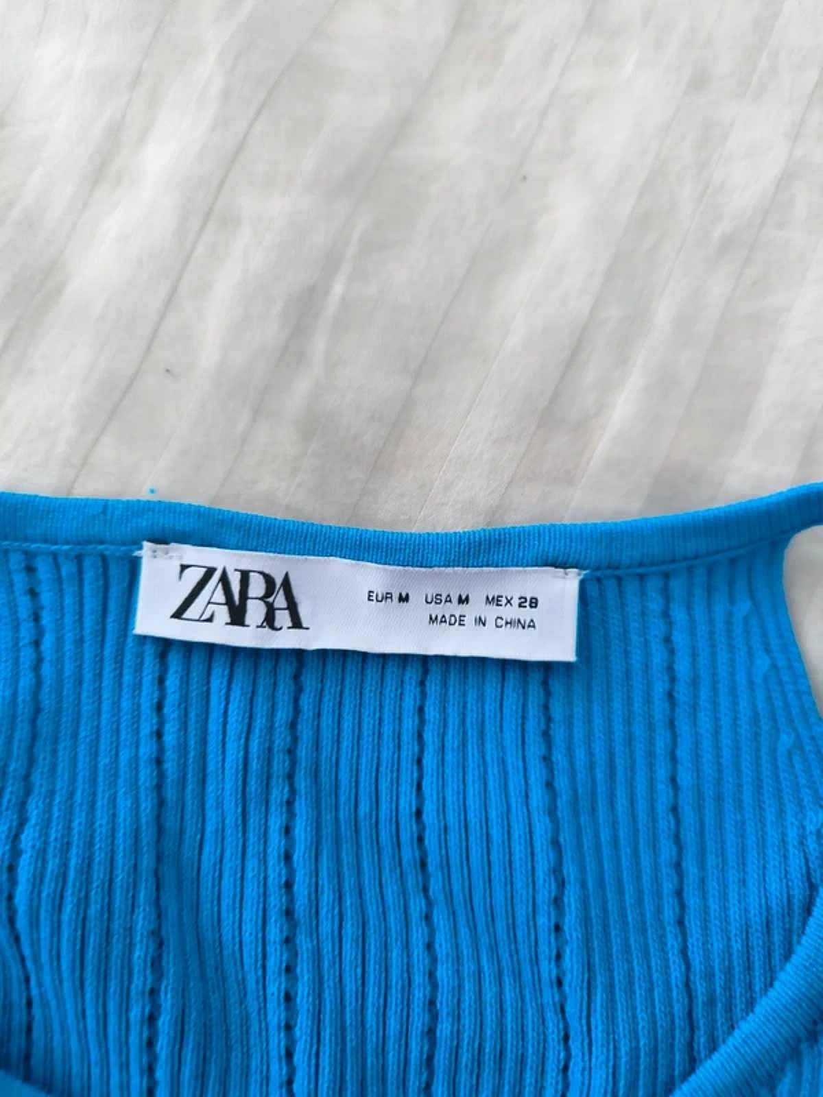 Zara bright blue ribbed dress, photo 3