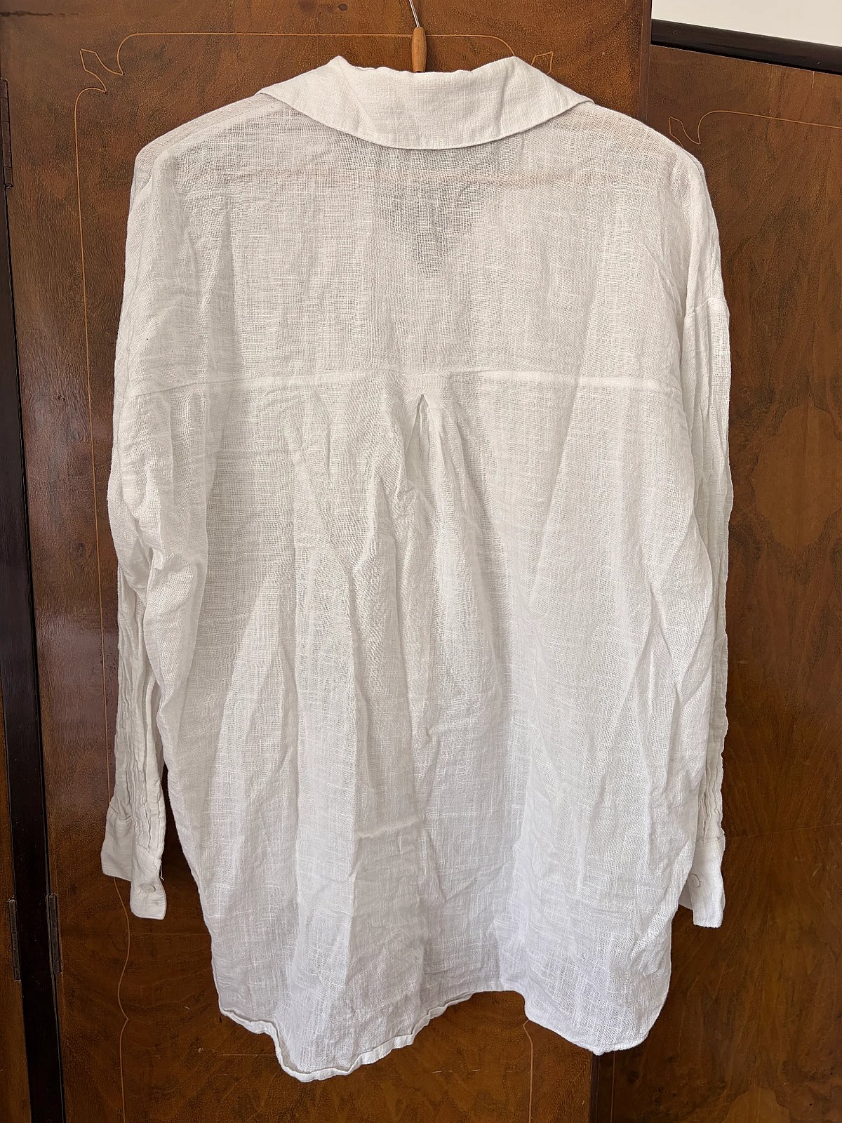 White linen blend shirt - photo 2