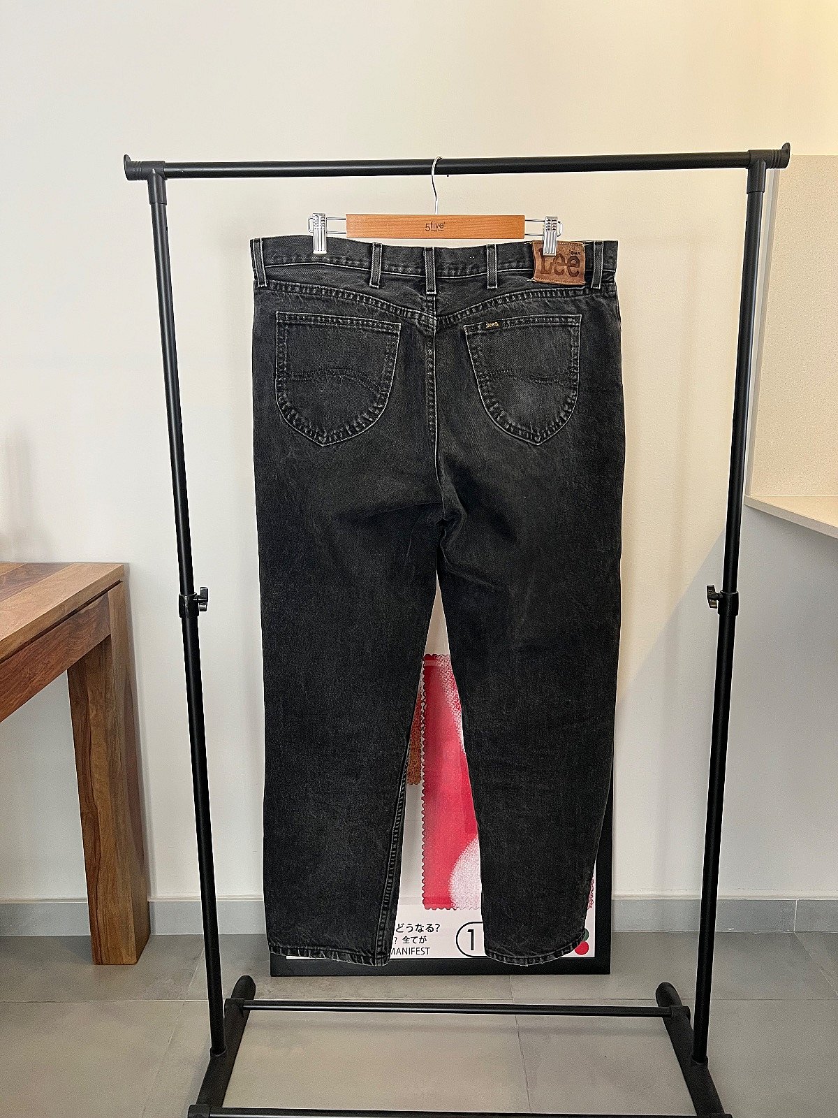 Lee – Vintage Straight Jeans | Washed Black | Size 38-32 | 80s/90s, photo 2