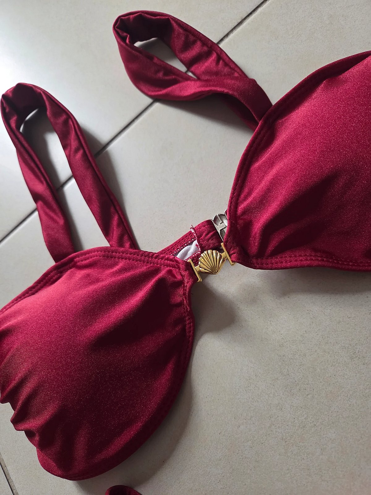 Burgundy Bikini Set with Shell Detail, photo 3