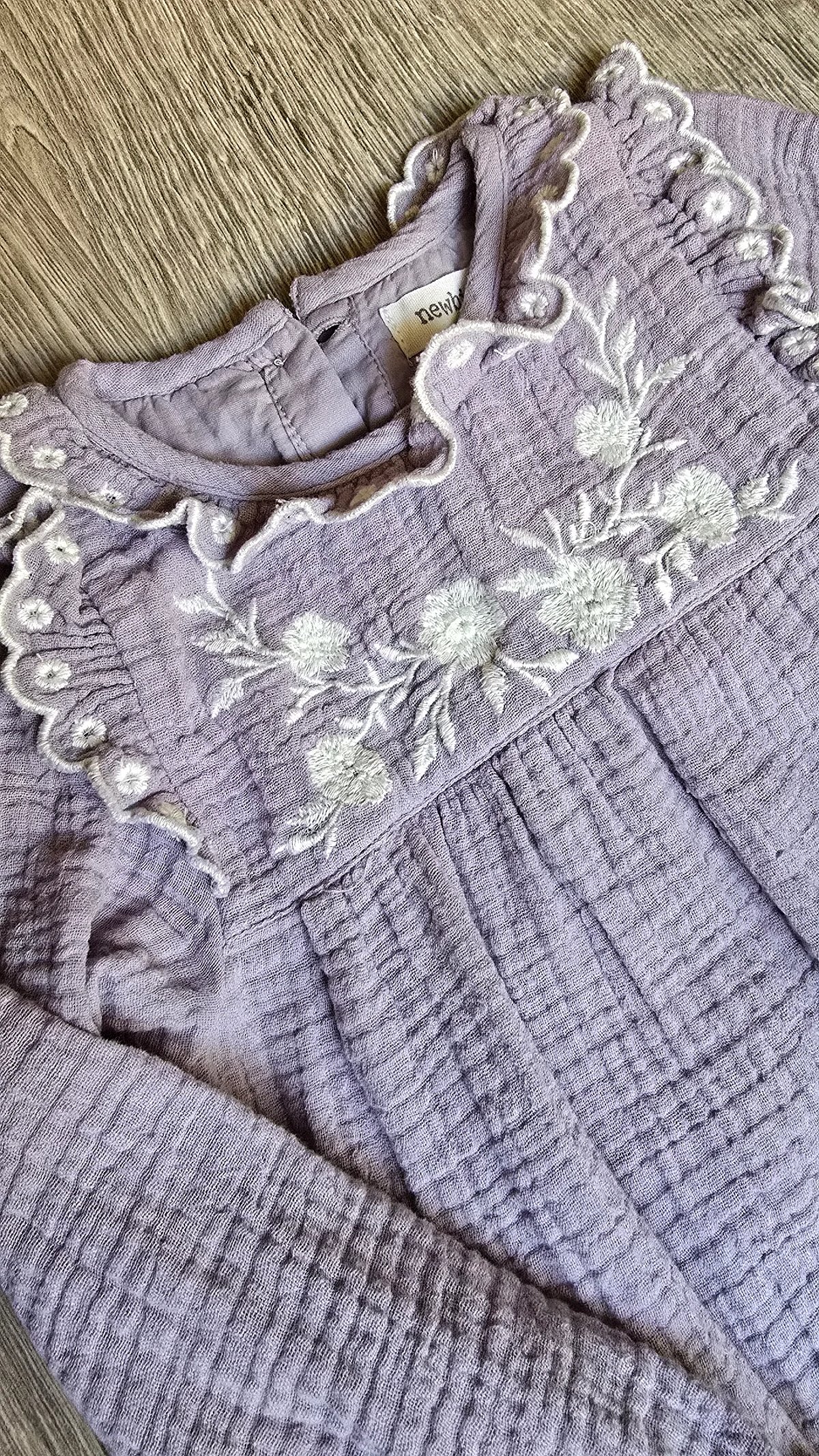 Tutina ricamata in mussola di cotone al 100% per neonati, foto 2