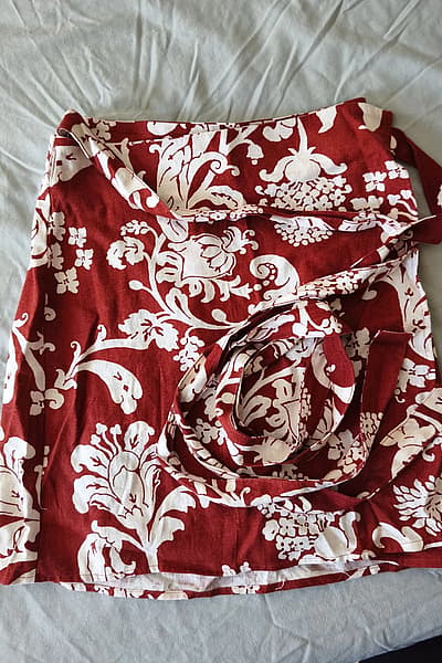 Calliope Red Floral Wrap Skirt by Calliope — pre-loved on Thrifted.mt