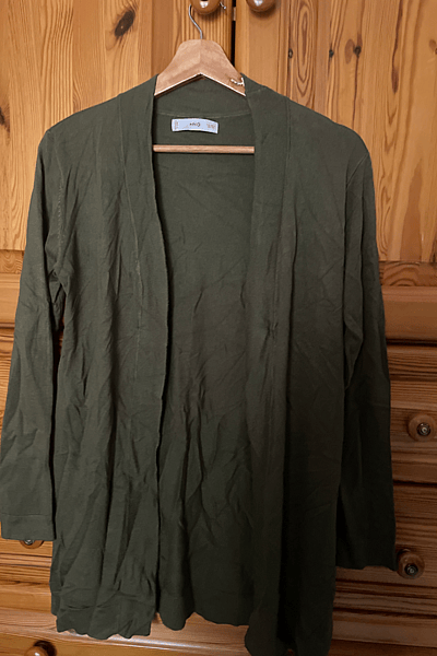 MNG Olive Green Open Cardigan by MNG — pre-loved on Thrifted.mt