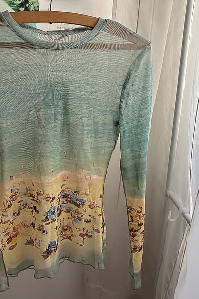 Zara Mesh Beach Print Top by Zara — pre-loved on Thrifted.mt