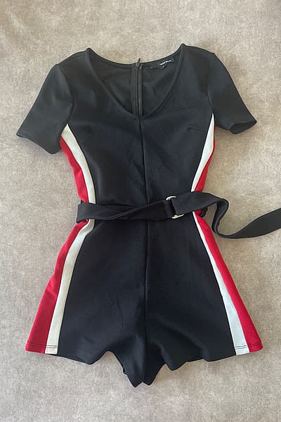 Tally Weijl black striped playsuit — pre-loved on Thrifted.mt