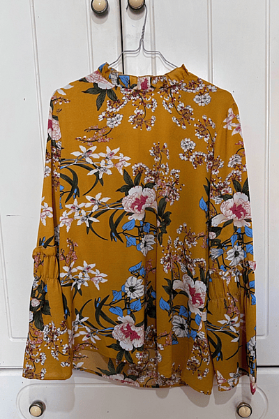 Floral High Neck Mustard Blouse by AX Paris - Asos — pre-loved on Thrifted.mt