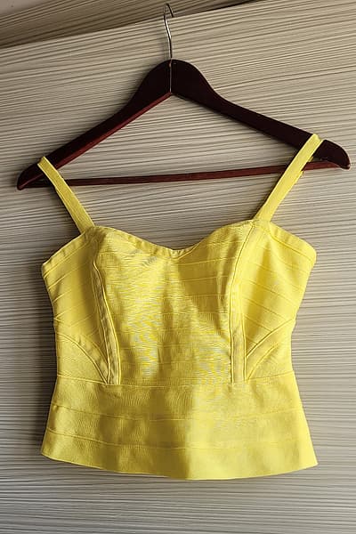 Yellow bandage corset crop top — pre-loved on Thrifted.mt