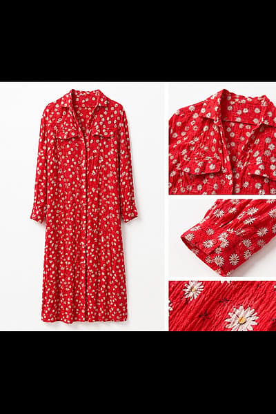 Maxi dress red daisy — pre-loved on Thrifted.mt