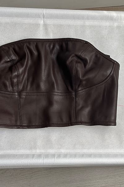 ASOS faux leather brown bustier by ASOS — pre-loved on Thrifted.mt