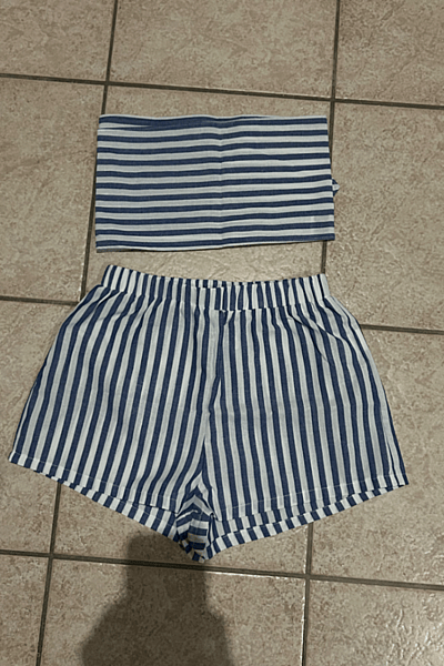 Blue Striped Two Piece Set by SHEIN — pre-loved on Thrifted.mt