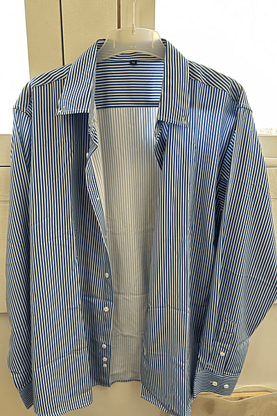 Smart Striped Button-Up Shirt — pre-loved on Thrifted.mt