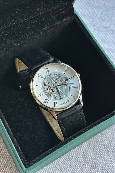 Sekonda Skeleton Dial Leather Watch by Sekonda — pre-loved on Thrifted.mt