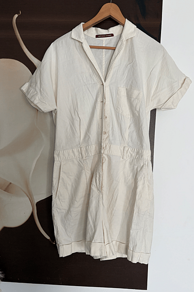 Cream Button Front Short Playsuit by Comptoir des Cotonniers — pre-loved on Thrifted.mt
