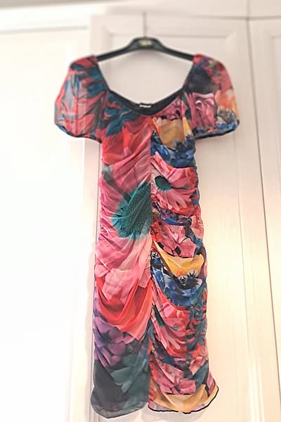 Desigual floral mesh midi dress by Desigual — pre-loved on Thrifted.mt