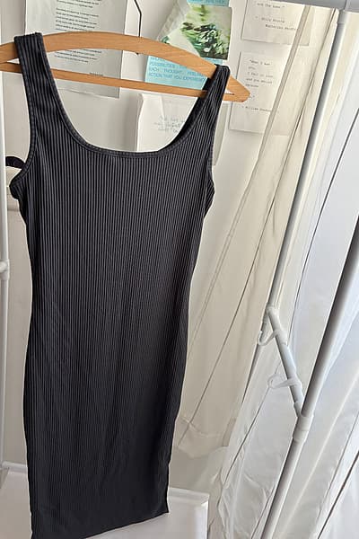 Black Ribbed Midi Tank Dress — pre-loved on Thrifted.mt