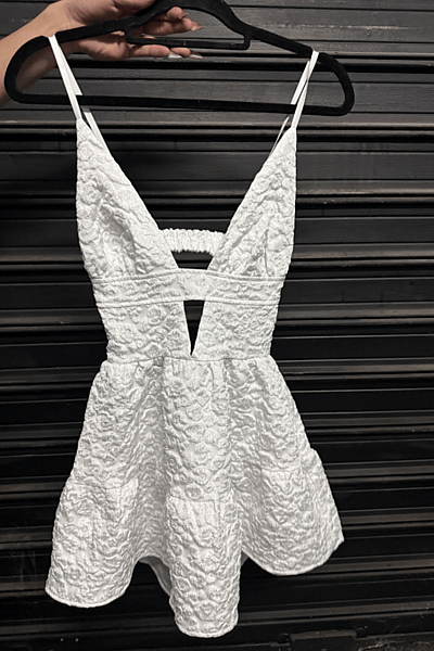 White Textured Cut Out Dress — pre-loved on Thrifted.mt
