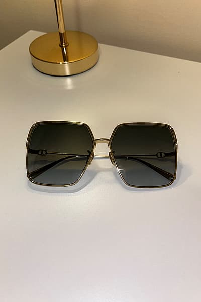 Dior Gold Square Sunglasses by Dior — pre-loved on Thrifted.mt