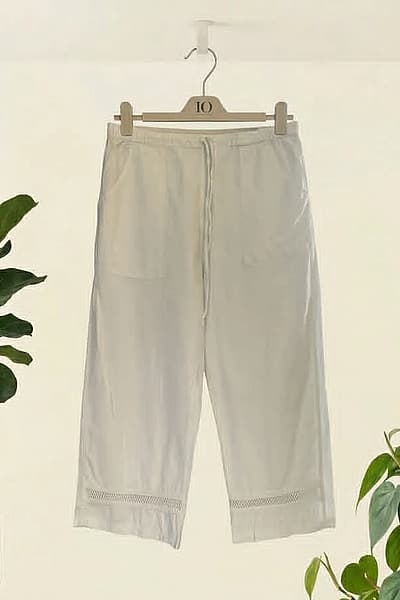 Marks n Spencer White Linen Trousers