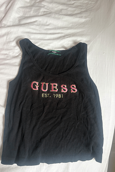 Guess Logo Ribbed Tank Top by Guess — pre-loved on Thrifted.mt