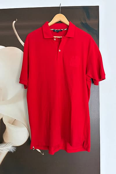 Red Short Sleeve Polo Shirt by Aquascutum — pre-loved on Thrifted.mt