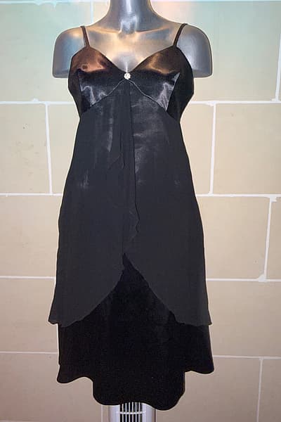 Fancy Black Satin Dress EU42 by AK Creation’s — pre-loved on Thrifted.mt