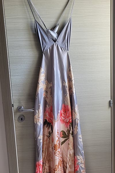Floral satin maxi dress by Shein and Temu — pre-loved on Thrifted.mt