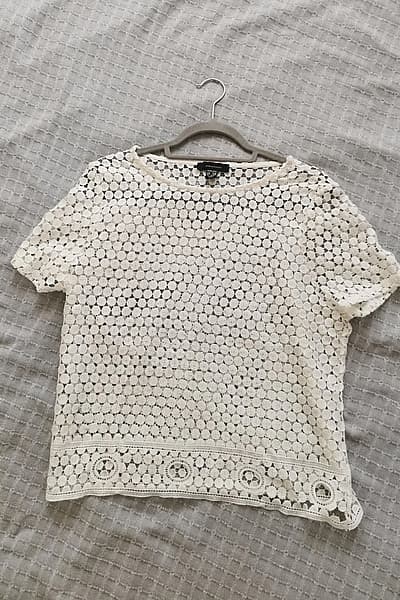 White Atmosphere Crochet Lace Top by Atmosphere — pre-loved on Thrifted.mt