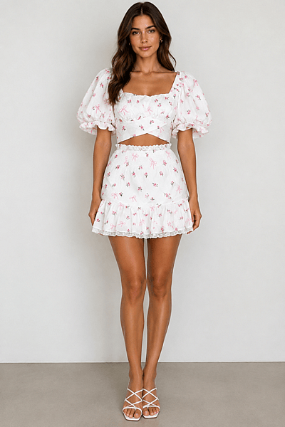 Floral Bow Print Co-ord Set — pre-loved on Thrifted.mt