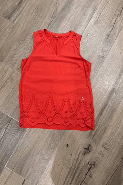 Orange Sleeveless Eyelet Lace Top by Next — pre-loved on Thrifted.mt