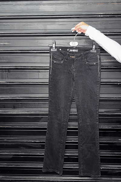 Black Embroidered Slim Fit Jeans by Miss Two — pre-loved on Thrifted.mt
