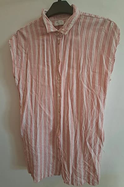 Pink and white striped shirt dress by Papaya — pre-loved on Thrifted.mt