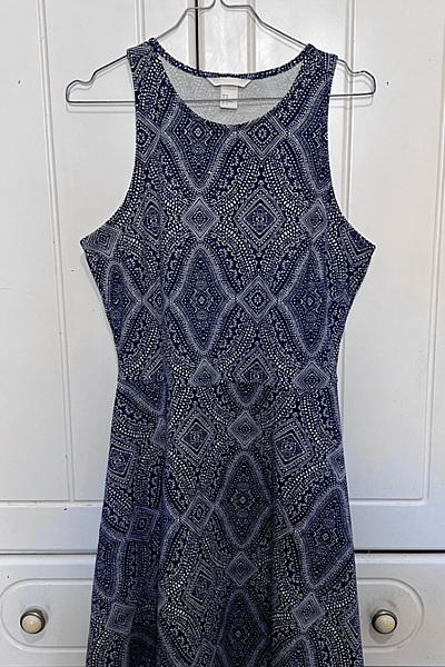 Blue Patterned Sleeveless Mini Dress by H&M — pre-loved on Thrifted.mt