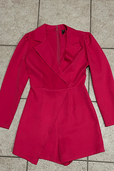 Pink Long Sleeve Blazer Playsuit by SHEIN — pre-loved on Thrifted.mt