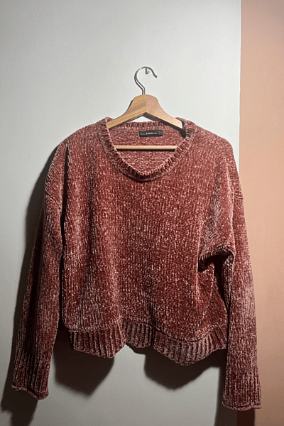 Zara Pink Chenille Knit Jumper by Zara — pre-loved on Thrifted.mt