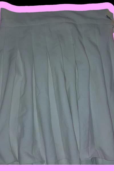 White Bershka Pleated Tennis Mini Skirt (Exclusive AW19 Worker Line) - Size XS by Bershka — pre-loved on Thrifted.mt
