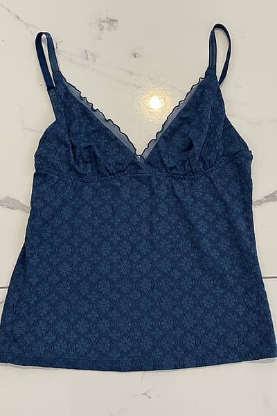 Blue Lace Camisole Tank Top by belday — pre-loved on Thrifted.mt