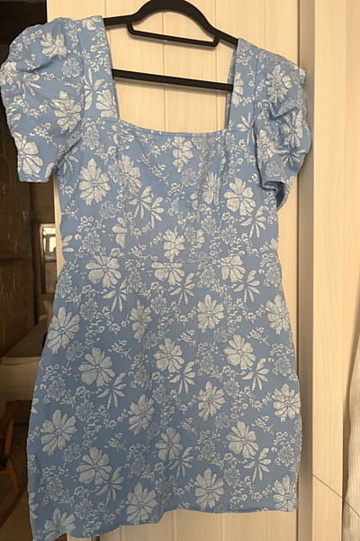 Blue Floral Puff Sleeve Dress by SHEIN — pre-loved on Thrifted.mt