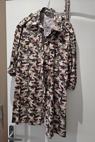 Camouflage Print Button-Up Shirt Dress by ZARA — pre-loved on Thrifted.mt