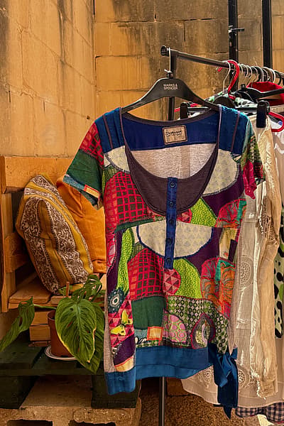 Early 00’s Desigual Patchwork Button Up Top by Desigual — pre-loved on Thrifted.mt